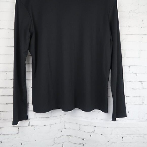 JONDEN BY LINDA LEAL BLACK ROUND NECK LONG SLEEVE CARDIGAN SWEATER SIZE LARGE - Picture 9 of 9